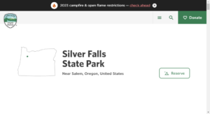 Glamping at Parque estatal de Silver Falls