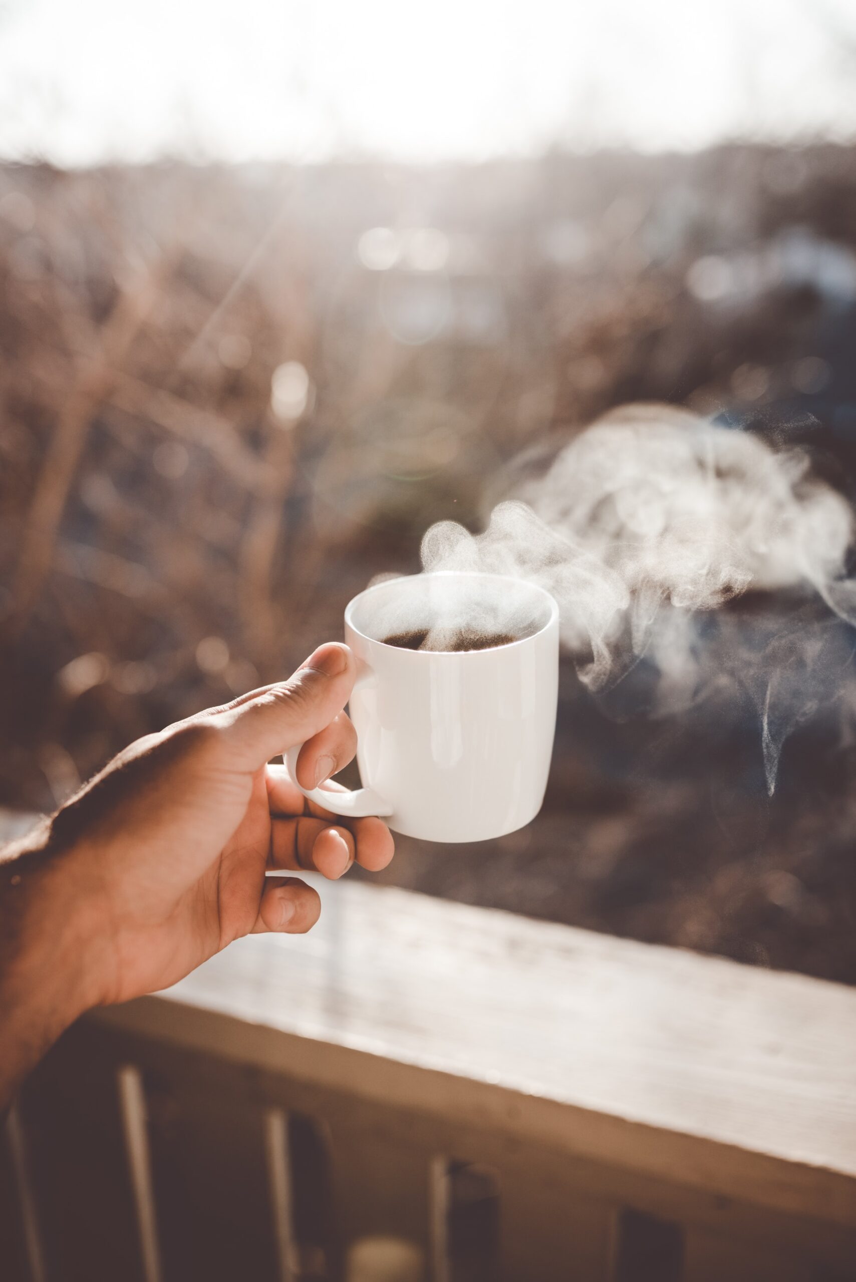 Steaming cup of tea