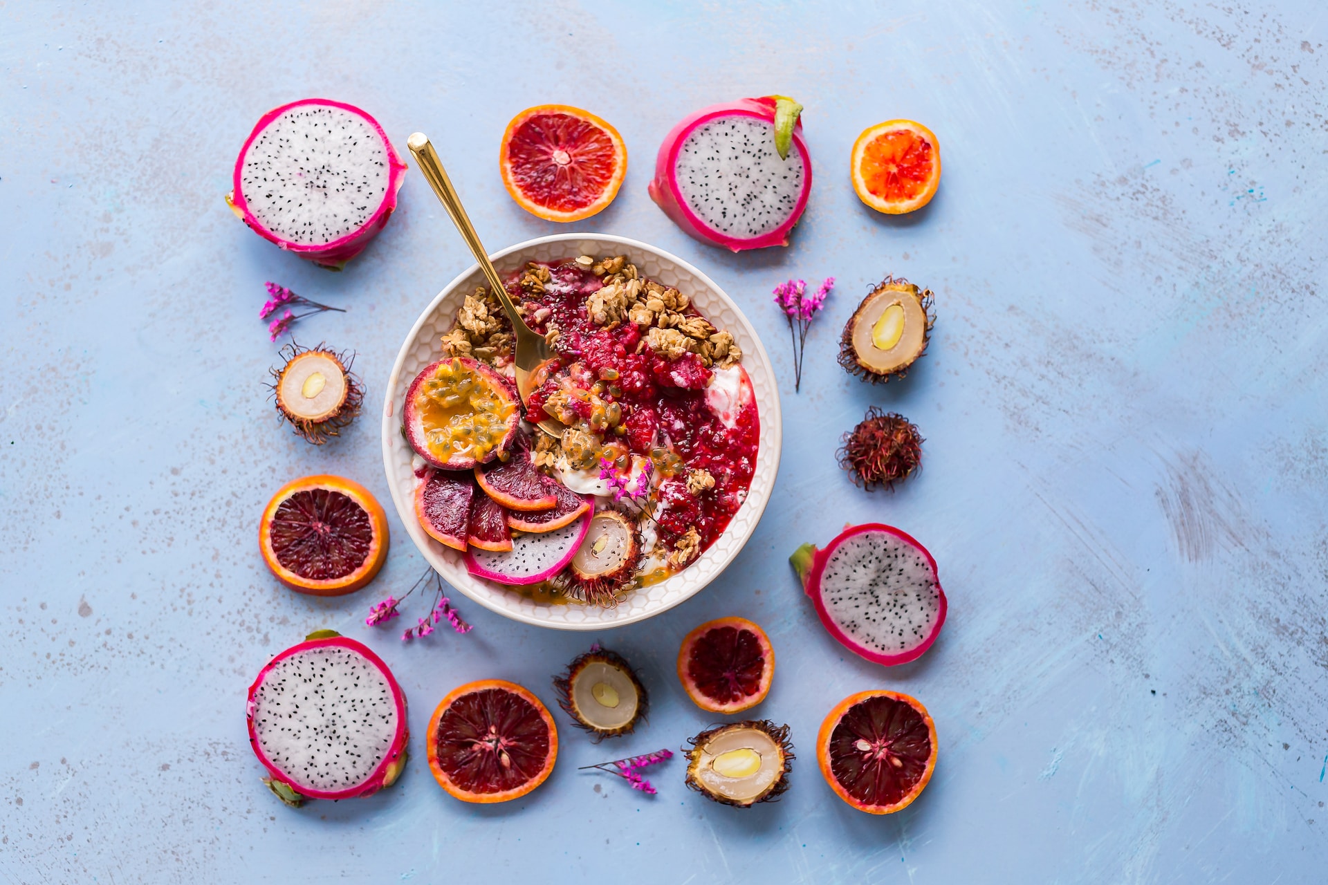 Bowl of mixed dried fruits